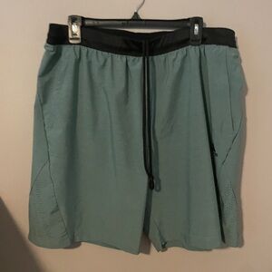 adidas Men's Green Shorts with Black Waistband
